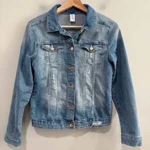 H&M Girls Jean Jacket Distressed Size 11-12